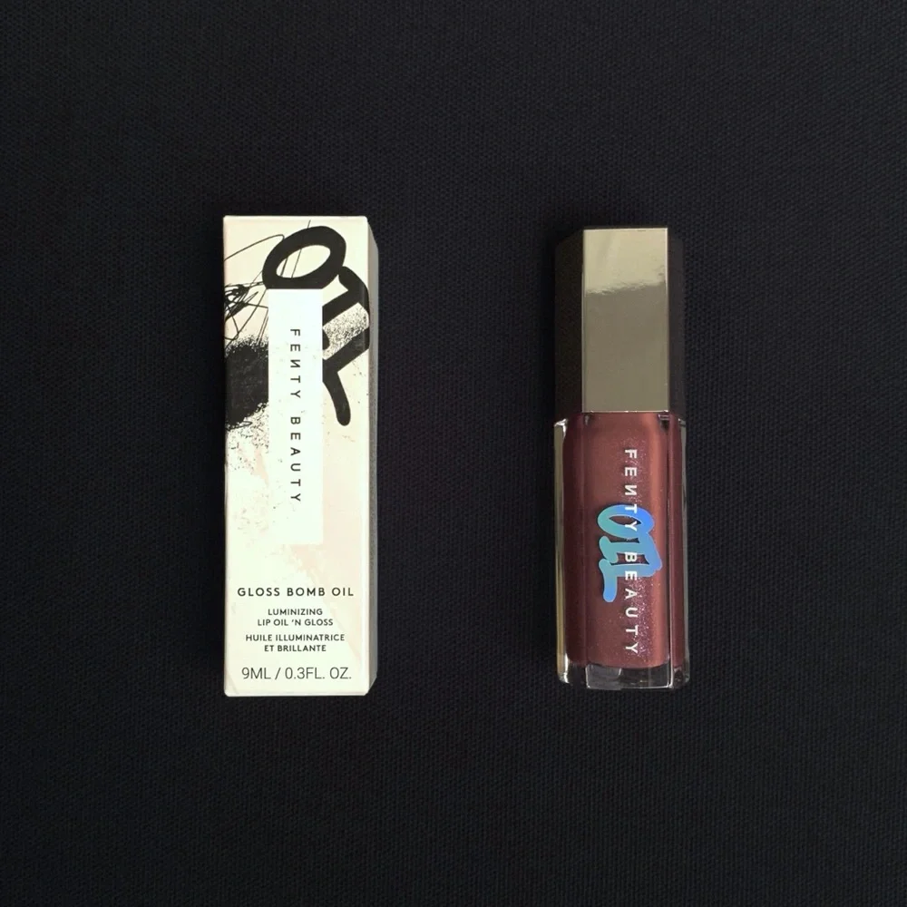 FENTY BEAUTY Gloss Bomb Luminizing Lip Oil – Rose Amber – Full Size 9 mL – NWT